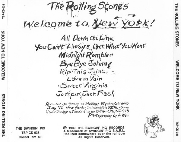 The Rolling Stones Welcome To New York : Back | CD Covers | Cover